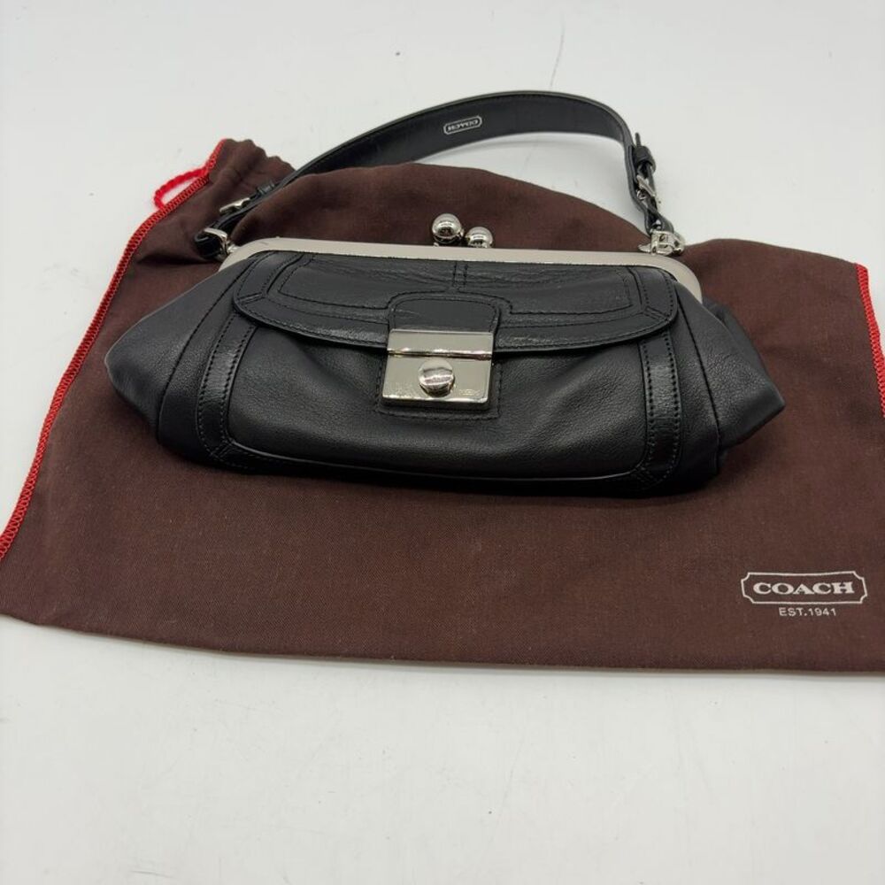 Coach Mini Handbag Black with Silver